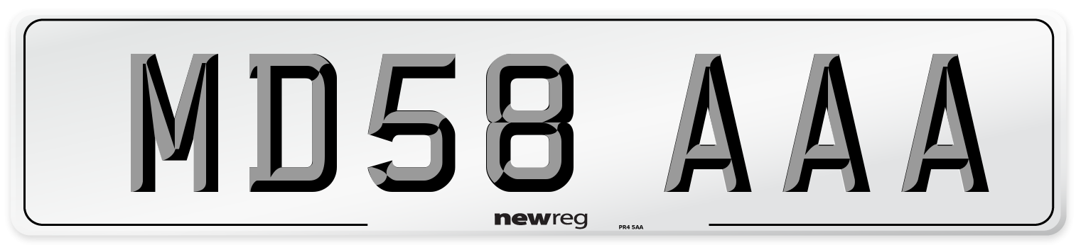 MD58 AAA Number Plate from New Reg